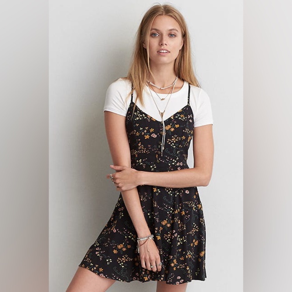 Black floral dress